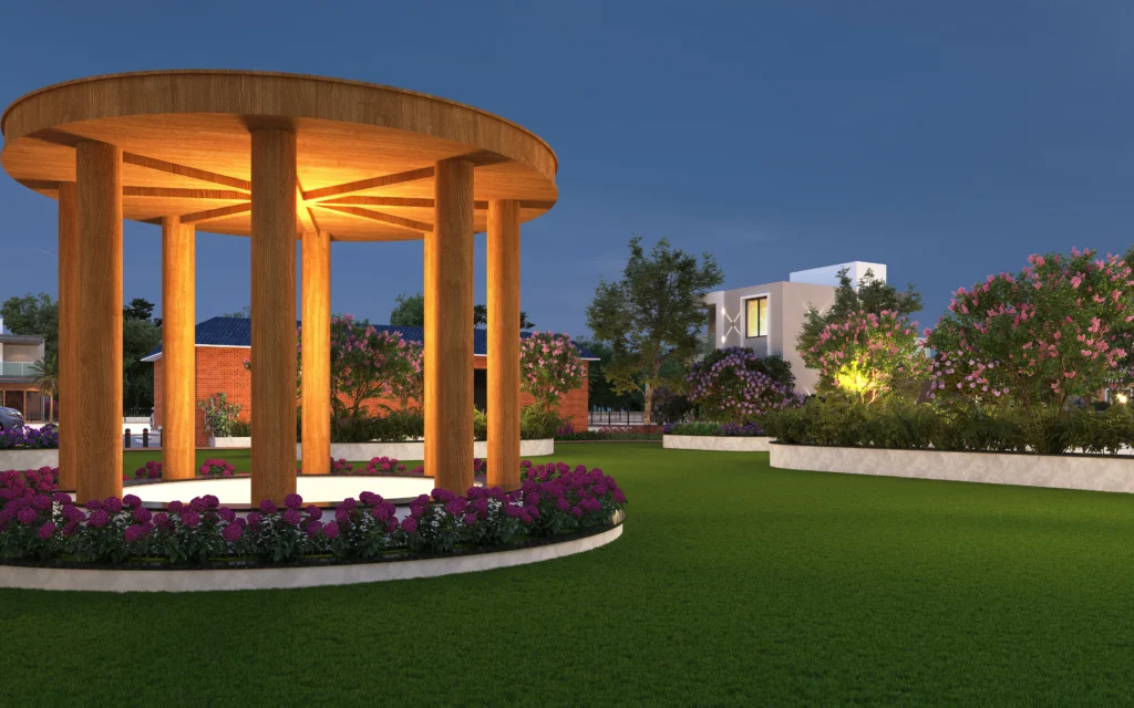 Garden area image of green hill city project by svk landmark