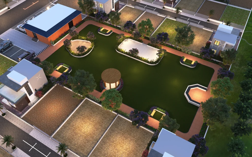 Garden area image of green hill city project by svk landmark